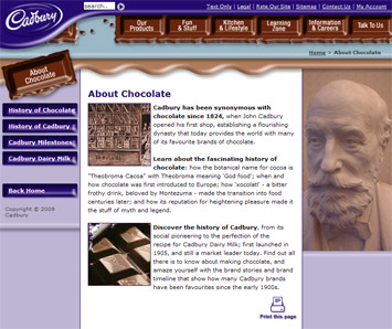 cadbury.co.uk - About Chocolate